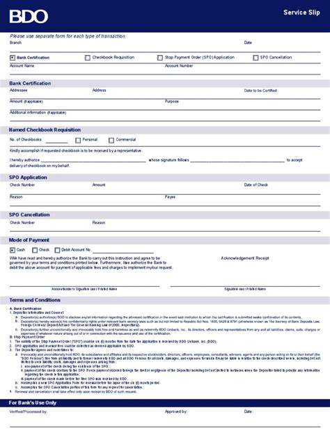 bdo payslip|Form Service Slip 03.